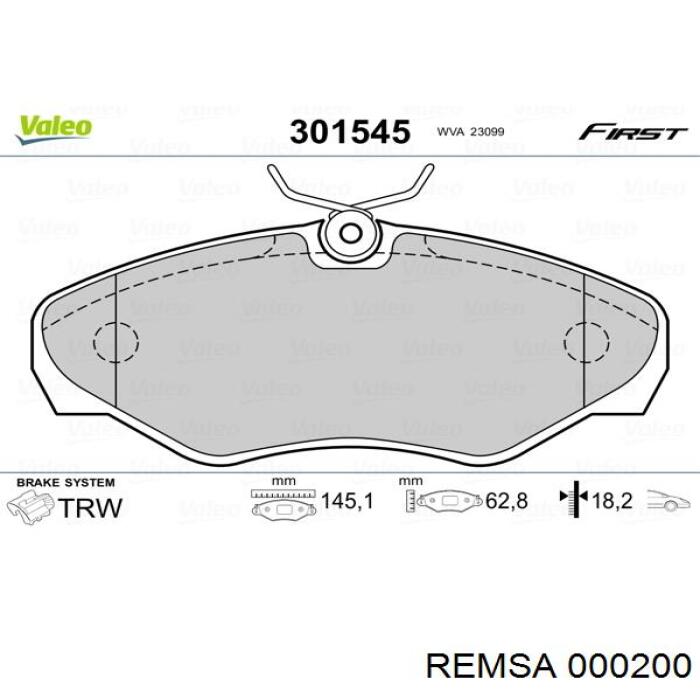 Compre 000200 Remsa Sapatas do freio dianteiras de disco