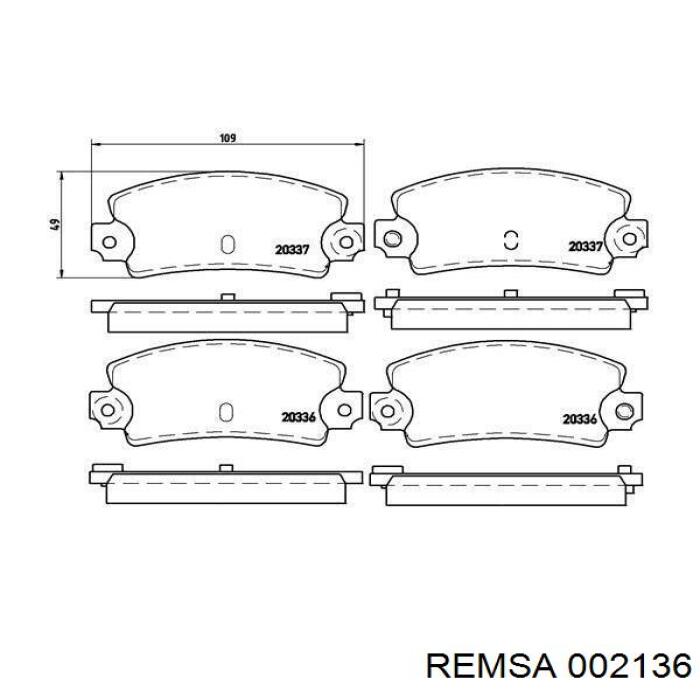 Sapatas do freio traseiras de disco Remsa 002136 preço, a partir de 23,22 USD