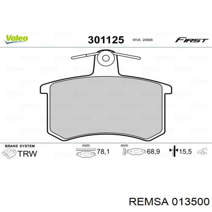 Compre 013500 Remsa Sapatas do freio traseiras de disco