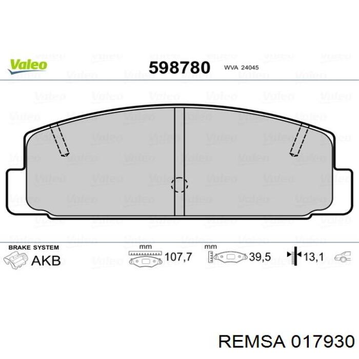 Compre 017930 Remsa Sapatas do freio traseiras de disco