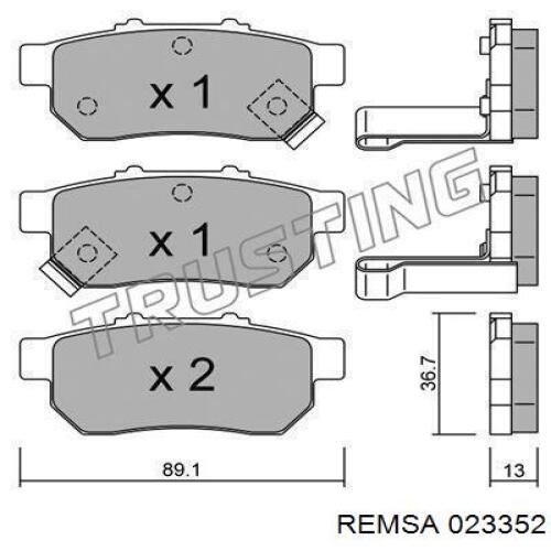 Compre 023352 Remsa Sapatas do freio traseiras de disco