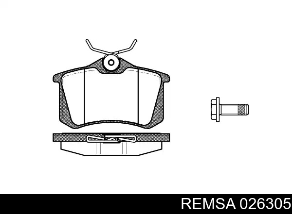 Compre 026305 Remsa Sapatas do freio traseiras de disco
