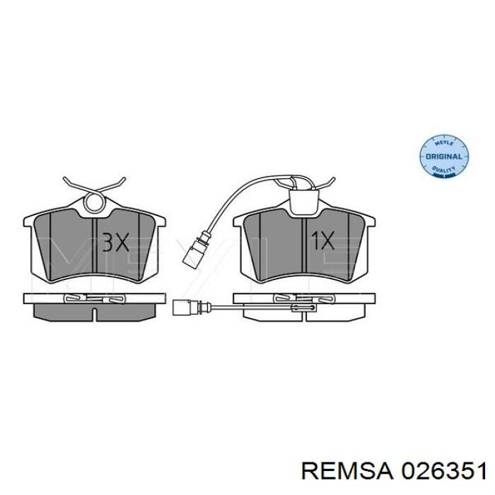 Compre 026351 Remsa Sapatas do freio traseiras de disco