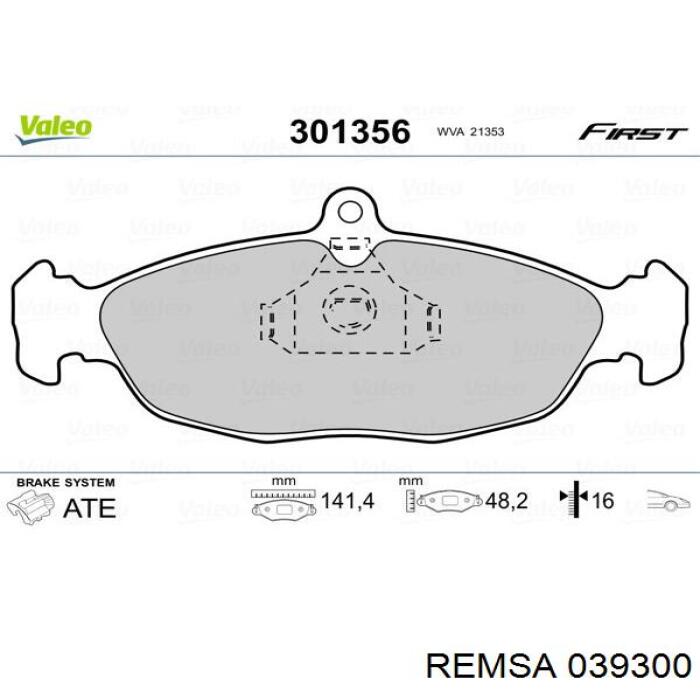Compre 039300 Remsa Sapatas do freio dianteiras de disco