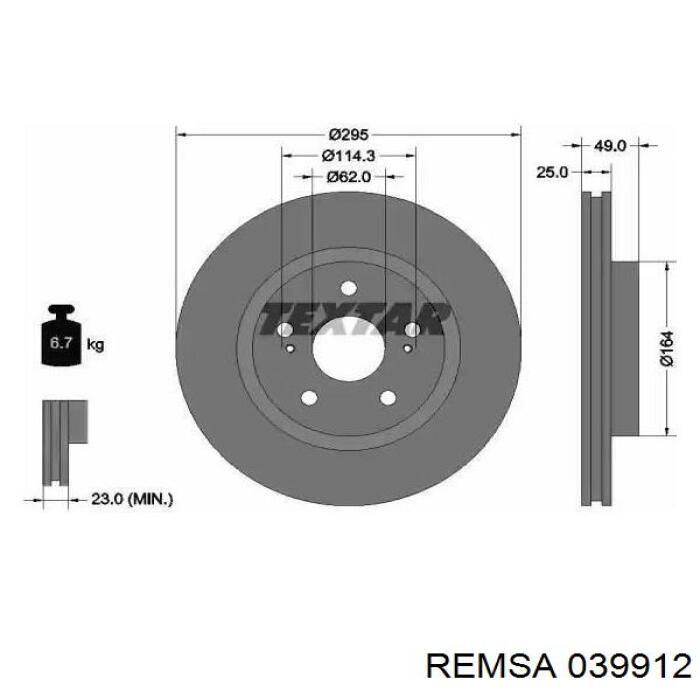 Compre 039912 Remsa Sapatas do freio traseiras de disco