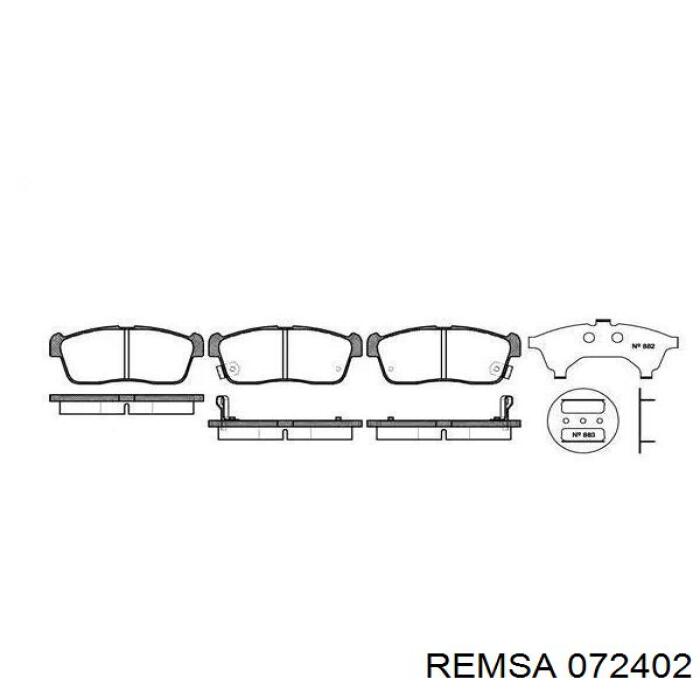 Sapatas do freio dianteiras de disco Remsa 072402 preço, a partir de 20,02 USD