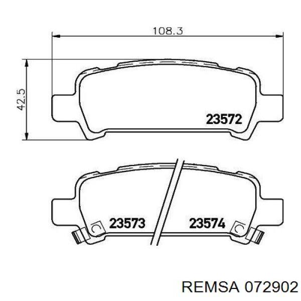Compre 072902 Remsa Sapatas do freio traseiras de disco