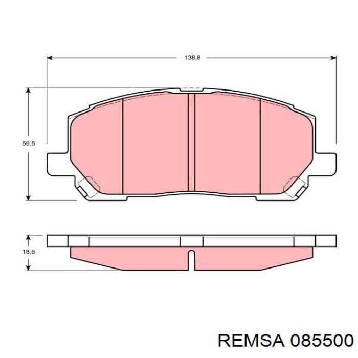 Compre 085500 Remsa Sapatas do freio dianteiras de disco