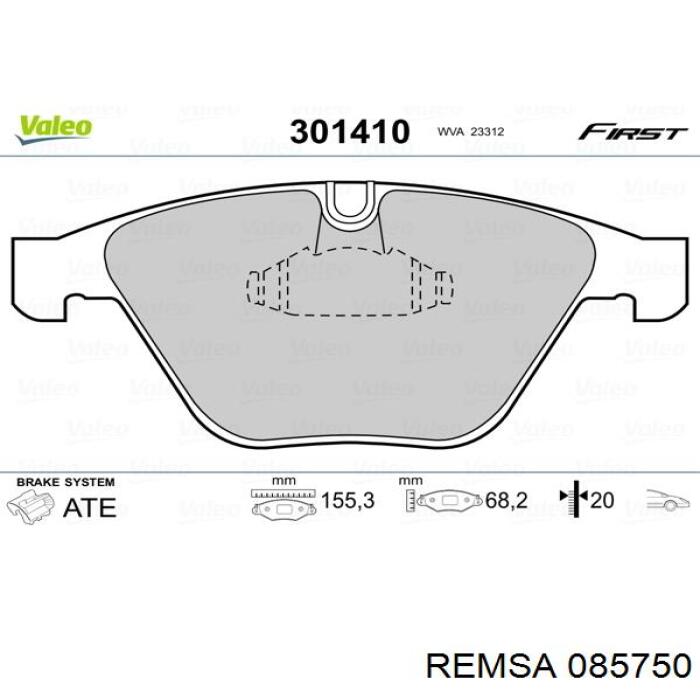 Compre 085750 Remsa Sapatas do freio dianteiras de disco