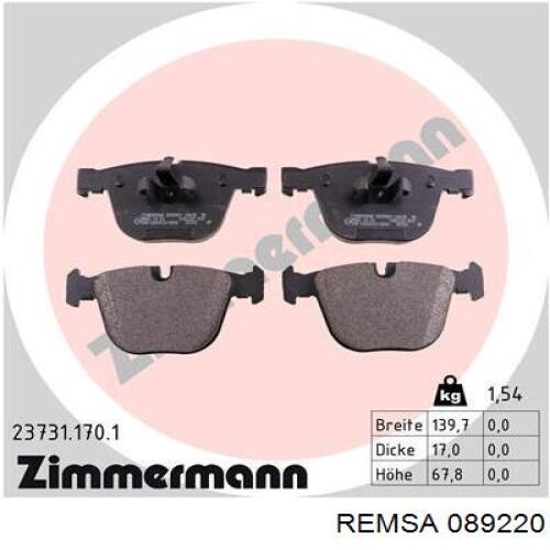 Sapatas do freio traseiras de disco Remsa 089220 preço, a partir de 41,88 USD