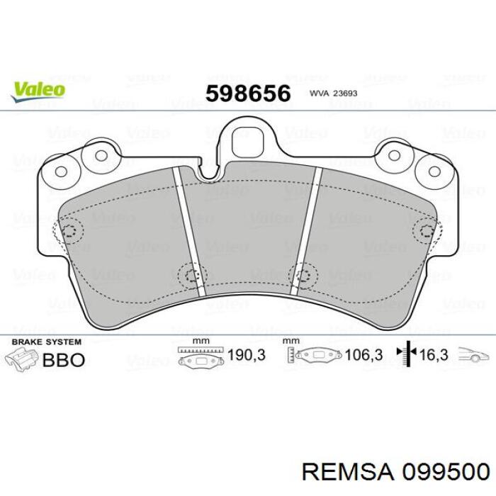 Compre 099500 Remsa Sapatas do freio dianteiras de disco