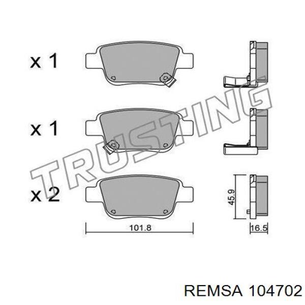 Compre 104702 Remsa Sapatas do freio traseiras de disco