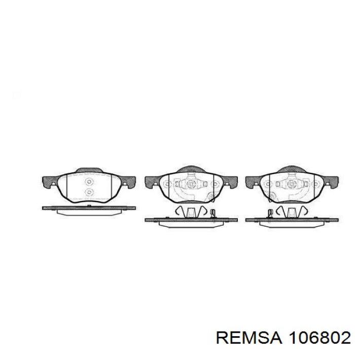 Sapatas do freio dianteiras de disco Remsa 106802 preço, a partir de 34,58 USD