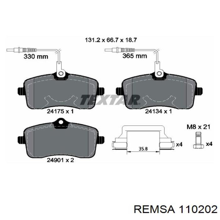 Sapatas do freio dianteiras de disco Remsa 110202 preço, a partir de 36,52 USD