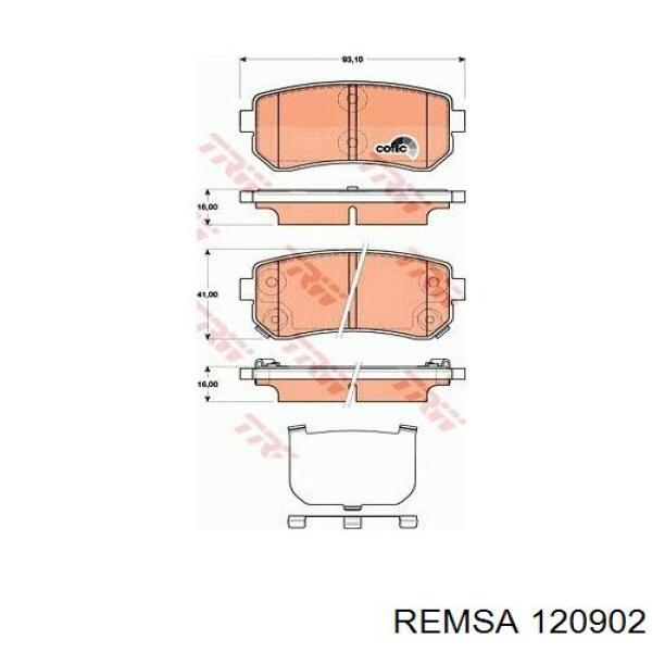 Sapatas do freio traseiras de disco Remsa 120902 preço, a partir de 17,37 USD