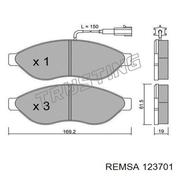 Sapatas do freio dianteiras de disco Remsa 123701 preço, a partir de 50,31 USD