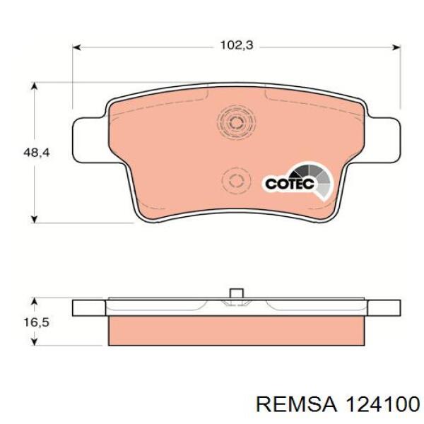 Sapatas do freio traseiras de disco Remsa 124100 preço, a partir de 35,02 USD