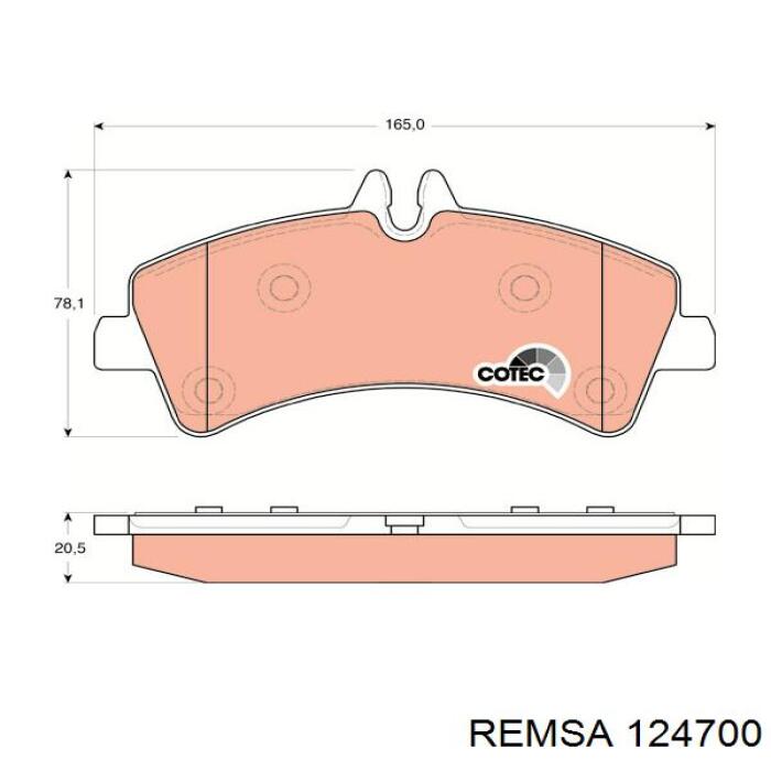 Compre 124700 Remsa Sapatas do freio traseiras de disco