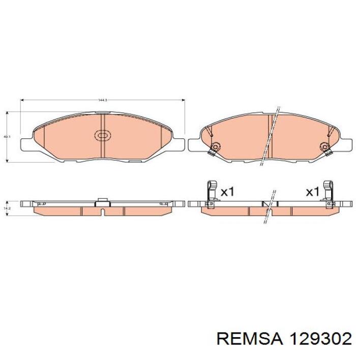 Sapatas do freio dianteiras de disco Remsa 129302 preço, a partir de 29,25 USD