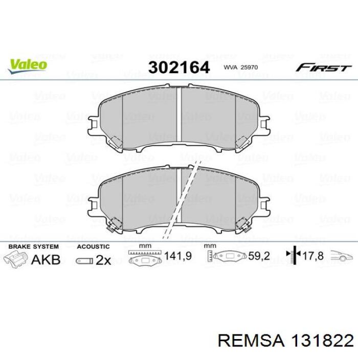 Sapatas do freio dianteiras de disco Remsa 131822 preço, a partir de 30,56 USD