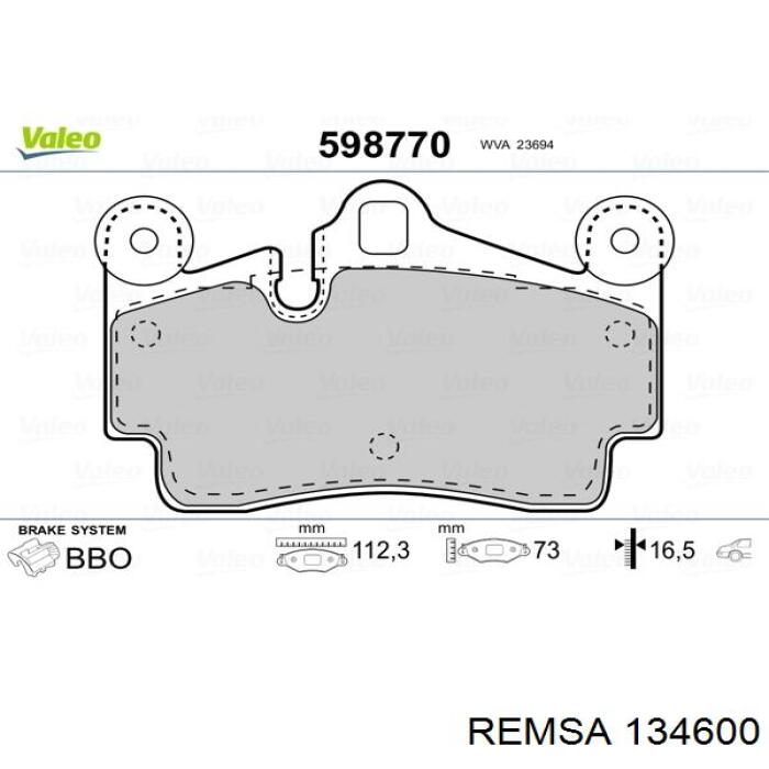Compre 134600 Remsa Sapatas do freio traseiras de disco
