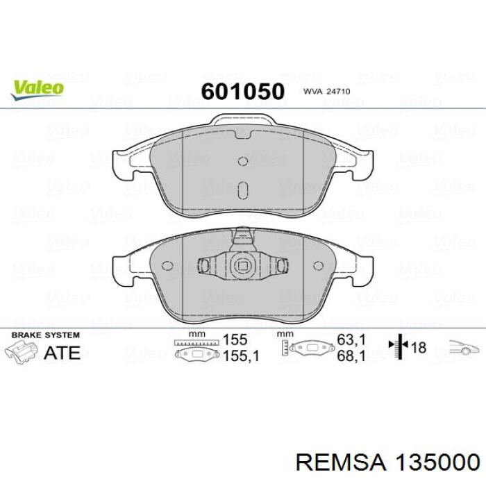 Sapatas do freio dianteiras de disco Remsa 135000 preço, a partir de 51,98 USD
