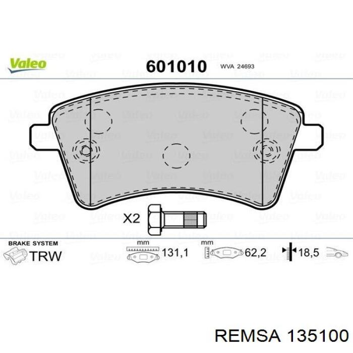 Sapatas do freio dianteiras de disco Remsa 135100 preço, a partir de 35,79 USD