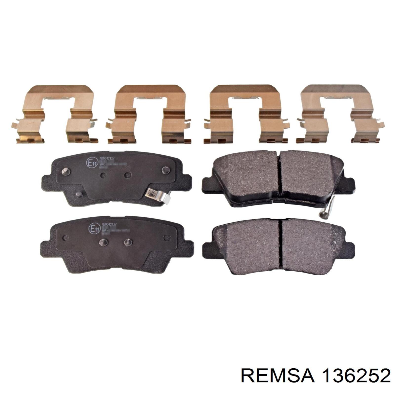 Sapatas do freio traseiras de disco Remsa 136252 preço, a partir de 24,37 USD