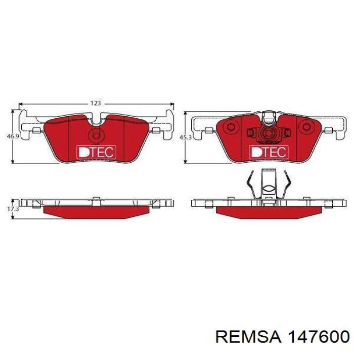 Compre 147600 Remsa Sapatas do freio traseiras de disco