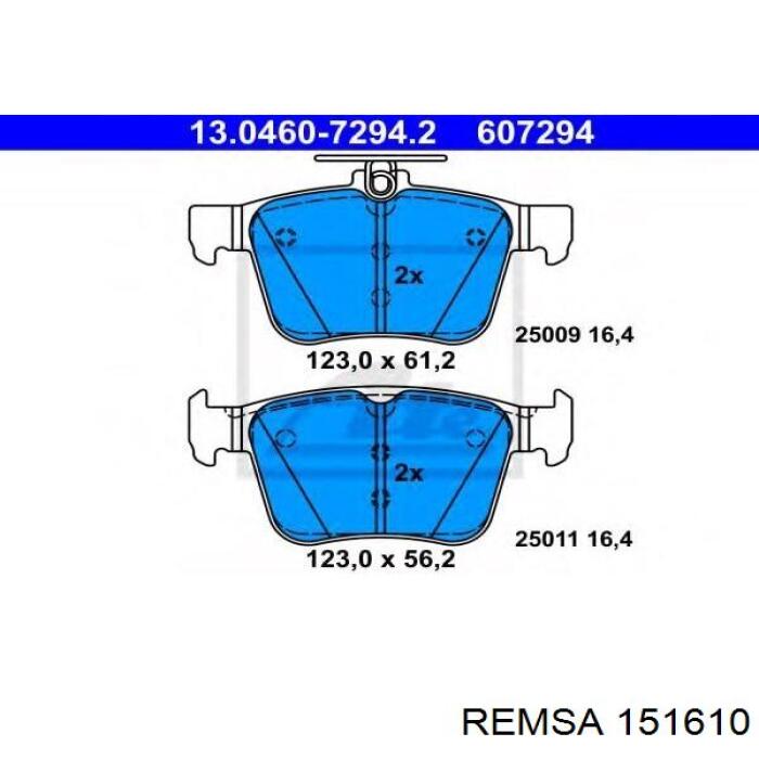Sapatas do freio traseiras de disco Remsa 151610 preço, a partir de 36,18 USD