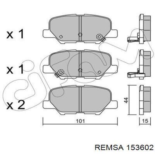 Sapatas do freio traseiras de disco Remsa 153602 preço, a partir de 24,19 USD