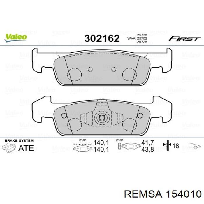 Sapatas do freio dianteiras de disco Remsa 154010 preço, a partir de 26,61 USD