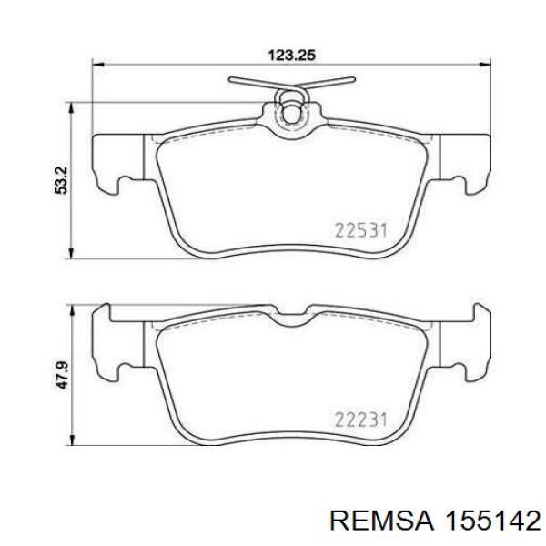Sapatas do freio traseiras de disco Remsa 155142 preço, a partir de 28,21 USD