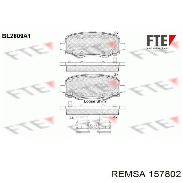 Compre 157802 Remsa Sapatas do freio traseiras de disco