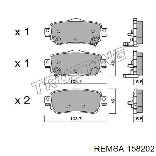 Compre 158202 Remsa Sapatas do freio traseiras de disco