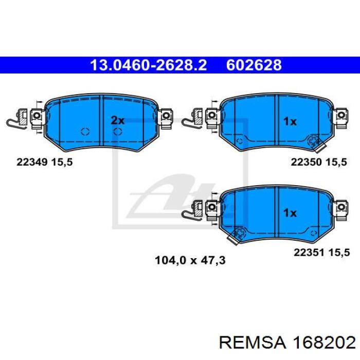 Compre 168202 Remsa Sapatas do freio traseiras de disco