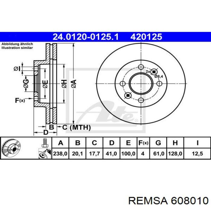 Compre 608010 Remsa Disco do freio dianteiro