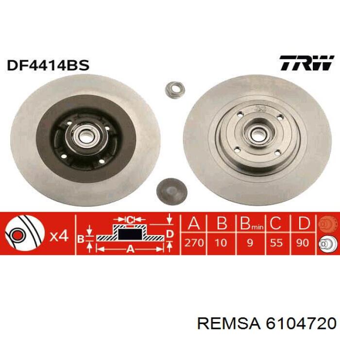 Compre 6104720 Remsa Disco do freio traseiro