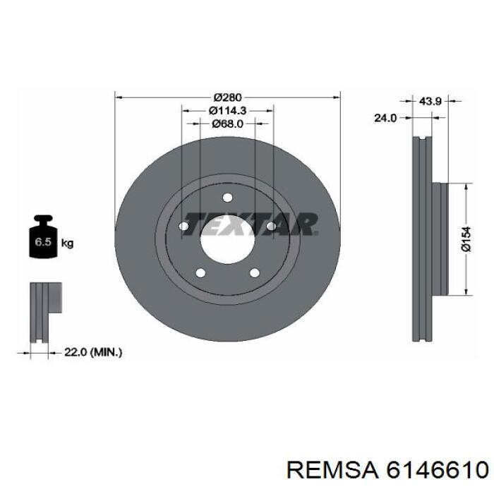 Compre 6146610 Remsa Disco do freio dianteiro