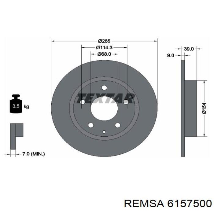Compre 6157500 Remsa Disco do freio traseiro