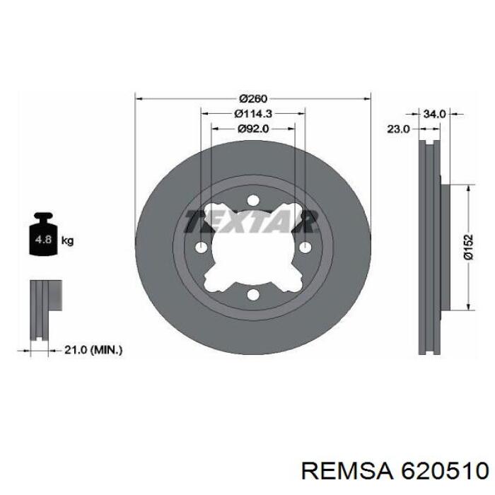 Compre 620510 Remsa Disco do freio dianteiro