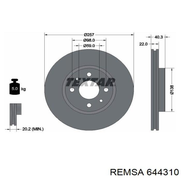 Compre 644310 Remsa Disco do freio dianteiro