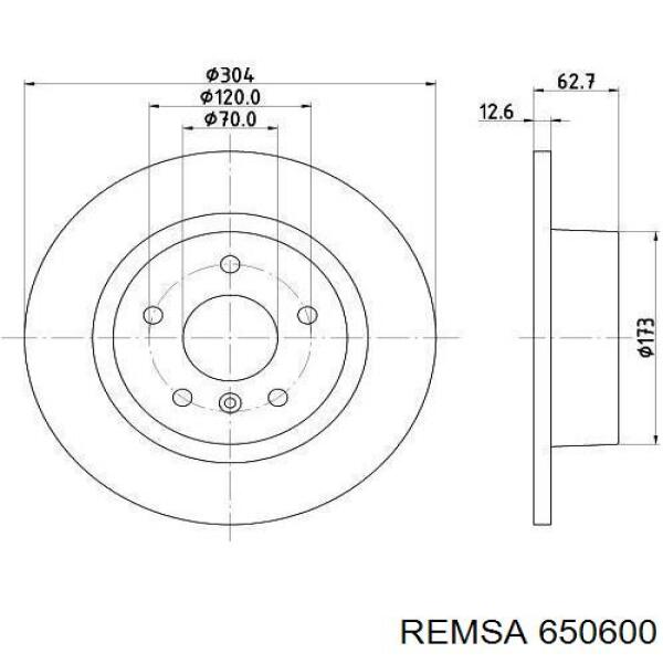 Compre 650600 Remsa Disco do freio traseiro