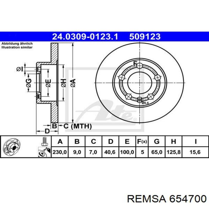 Compre 654700 Remsa Disco do freio traseiro