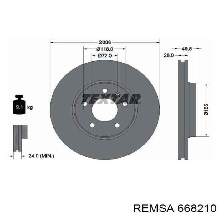 Compre 668210 Remsa Disco do freio dianteiro