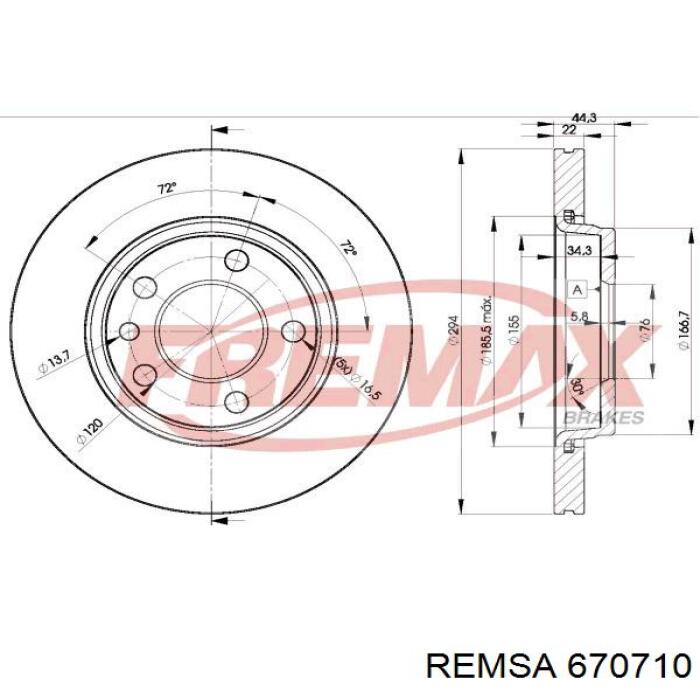 Compre 670710 Remsa Disco do freio traseiro