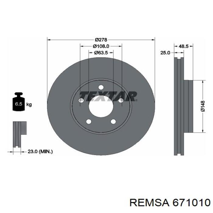 Compre 671010 Remsa Disco do freio dianteiro