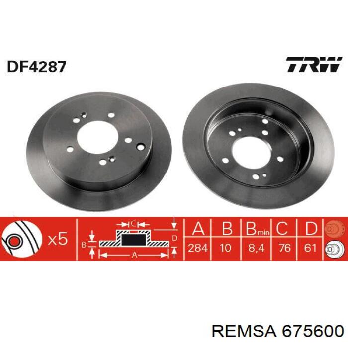 Compre 675600 Remsa Disco do freio traseiro