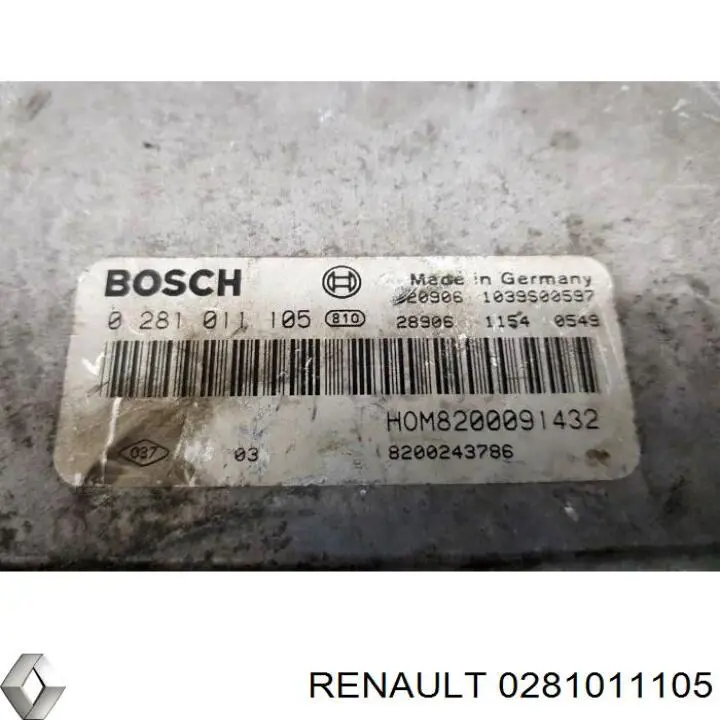 Módulo de direção (Centralina eletrônica) de motor Renault (RVI) 0281011105