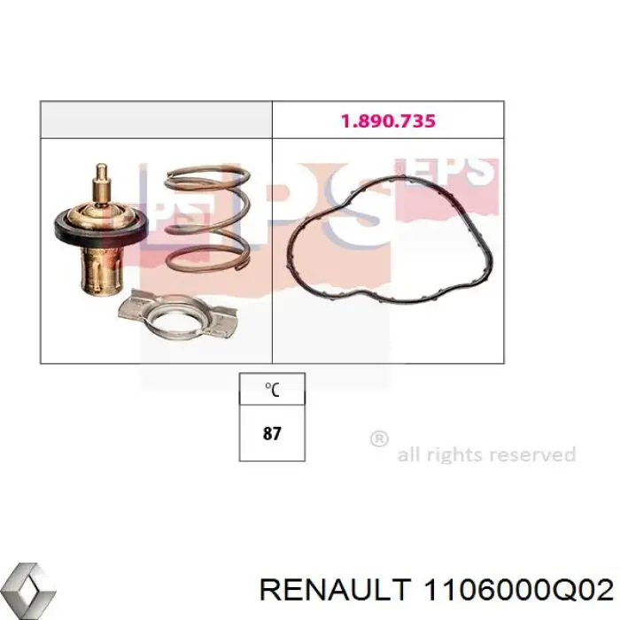 1106000Q02 Renault (RVI) Caixa do termostato